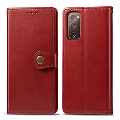Funda de Cuero Cartera con Soporte Carcasa S05D para Samsung Galaxy S20 FE (2022) 5G Rojo