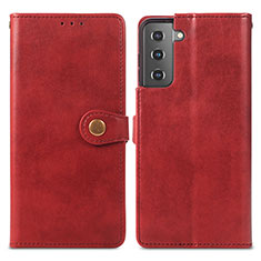 Funda de Cuero Cartera con Soporte Carcasa S05D para Samsung Galaxy S24 Plus 5G Rojo