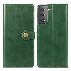 Funda de Cuero Cartera con Soporte Carcasa S05D para Samsung Galaxy S24 Plus 5G Verde