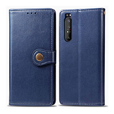 Funda de Cuero Cartera con Soporte Carcasa S05D para Sony Xperia 1 II Azul