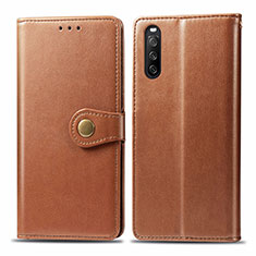 Funda de Cuero Cartera con Soporte Carcasa S05D para Sony Xperia 10 III Marron