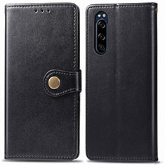 Funda de Cuero Cartera con Soporte Carcasa S05D para Sony Xperia 5 Negro