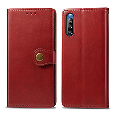 Funda de Cuero Cartera con Soporte Carcasa S05D para Sony Xperia L4 Rojo