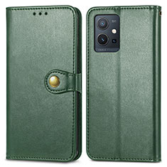 Funda de Cuero Cartera con Soporte Carcasa S05D para Vivo T1 5G India Verde