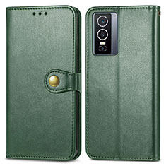 Funda de Cuero Cartera con Soporte Carcasa S05D para Vivo Y76 5G Verde