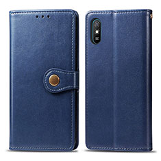 Funda de Cuero Cartera con Soporte Carcasa S05D para Xiaomi Redmi 9AT Azul