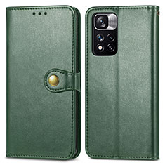 Funda de Cuero Cartera con Soporte Carcasa S05D para Xiaomi Redmi Note 11 Pro+ Plus 5G Verde