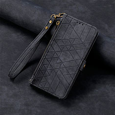 Funda de Cuero Cartera con Soporte Carcasa S06D para Apple iPhone 13 Pro Negro