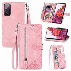 Funda de Cuero Cartera con Soporte Carcasa S06D para Samsung Galaxy S20 FE 5G Rosa