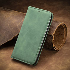 Funda de Cuero Cartera con Soporte Carcasa S08D para Oppo A17K Verde