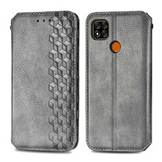 Funda de Cuero Cartera con Soporte Carcasa S09D para Xiaomi POCO C31 Gris