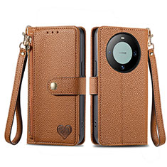 Funda de Cuero Cartera con Soporte Carcasa S15D para Huawei Mate 60 Pro+ Plus Marron