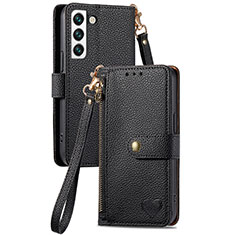 Funda de Cuero Cartera con Soporte Carcasa S16D para Samsung Galaxy S22 5G Negro