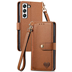 Funda de Cuero Cartera con Soporte Carcasa S16D para Samsung Galaxy S22 Plus 5G Marron