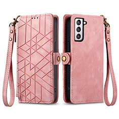 Funda de Cuero Cartera con Soporte Carcasa S17D para Samsung Galaxy S21 FE 5G Rosa