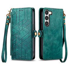 Funda de Cuero Cartera con Soporte Carcasa S17D para Samsung Galaxy S22 5G Verde