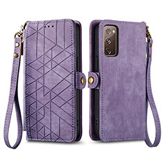 Funda de Cuero Cartera con Soporte Carcasa S18D para Samsung Galaxy S20 FE (2022) 5G Morado