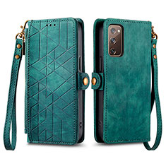 Funda de Cuero Cartera con Soporte Carcasa S18D para Samsung Galaxy S20 FE (2022) 5G Verde