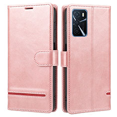 Funda de Cuero Cartera con Soporte Carcasa SY1 para Oppo A54s Rosa