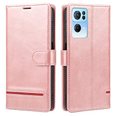 Funda de Cuero Cartera con Soporte Carcasa SY1 para Oppo Reno7 Pro 5G Rosa