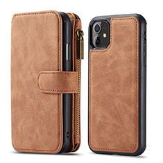 Funda de Cuero Cartera con Soporte Carcasa T01 para Apple iPhone 11 Marron