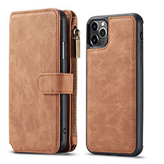 Funda de Cuero Cartera con Soporte Carcasa T01 para Apple iPhone 11 Pro Max Marron