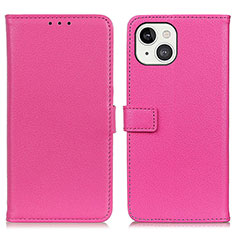 Funda de Cuero Cartera con Soporte Carcasa T01 para Apple iPhone 13 Rosa Roja