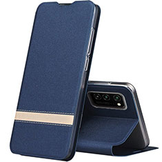 Funda de Cuero Cartera con Soporte Carcasa T01 para Huawei Honor View 30 Pro 5G Azul