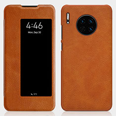 Funda de Cuero Cartera con Soporte Carcasa T01 para Huawei Mate 30 5G Naranja