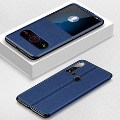 Funda de Cuero Cartera con Soporte Carcasa T01 para Huawei Nova 5i Azul