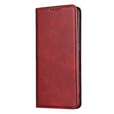 Funda de Cuero Cartera con Soporte Carcasa T01 para Oppo Find X2 Pro Rojo