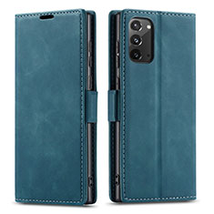 Funda de Cuero Cartera con Soporte Carcasa T01 para Samsung Galaxy Note 20 5G Azul