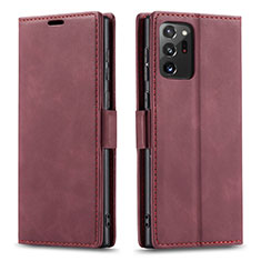 Funda de Cuero Cartera con Soporte Carcasa T01 para Samsung Galaxy Note 20 Ultra 5G Rojo Rosa