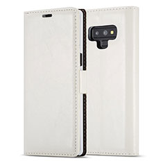 Funda de Cuero Cartera con Soporte Carcasa T01 para Samsung Galaxy Note 9 Blanco