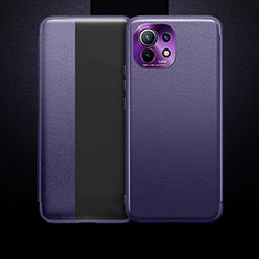 Funda de Cuero Cartera con Soporte Carcasa T01 para Xiaomi Mi 11 Lite 5G Morado