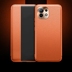 Funda de Cuero Cartera con Soporte Carcasa T01 para Xiaomi Mi 11 Lite 5G Naranja