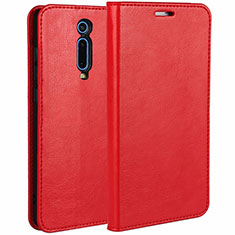 Funda de Cuero Cartera con Soporte Carcasa T01 para Xiaomi Redmi K20 Rojo