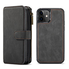 Funda de Cuero Cartera con Soporte Carcasa T02 para Apple iPhone 12 Negro