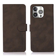Funda de Cuero Cartera con Soporte Carcasa T02 para Apple iPhone 13 Pro Marron
