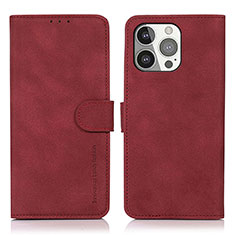Funda de Cuero Cartera con Soporte Carcasa T02 para Apple iPhone 13 Pro Rojo