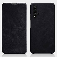 Funda de Cuero Cartera con Soporte Carcasa T02 para Huawei Honor 20 Negro