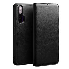 Funda de Cuero Cartera con Soporte Carcasa T02 para Huawei Honor 20 Pro Negro