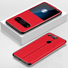 Funda de Cuero Cartera con Soporte Carcasa T02 para Huawei Honor V20 Rojo
