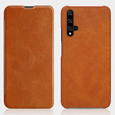 Funda de Cuero Cartera con Soporte Carcasa T02 para Huawei Nova 5T Naranja