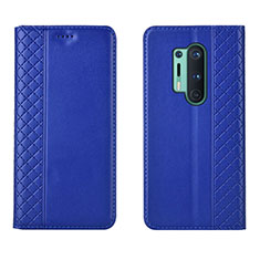 Funda de Cuero Cartera con Soporte Carcasa T02 para OnePlus 8 Pro Azul