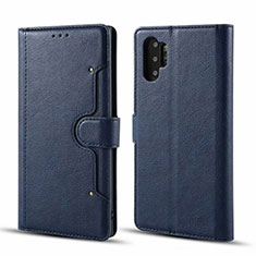 Funda de Cuero Cartera con Soporte Carcasa T02 para Samsung Galaxy Note 10 Plus Azul