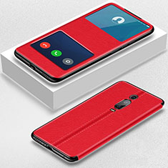Funda de Cuero Cartera con Soporte Carcasa T02 para Xiaomi Mi 9T Pro Rojo