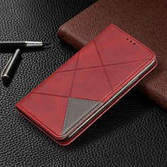 Funda de Cuero Cartera con Soporte Carcasa T02 para Xiaomi Poco M2 Pro Rojo