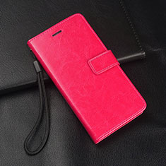 Funda de Cuero Cartera con Soporte Carcasa T02 para Xiaomi Redmi Note 8 Pro Rosa Roja