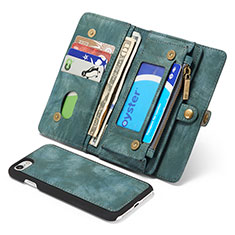 Funda de Cuero Cartera con Soporte Carcasa T03 para Apple iPhone SE (2020) Verde